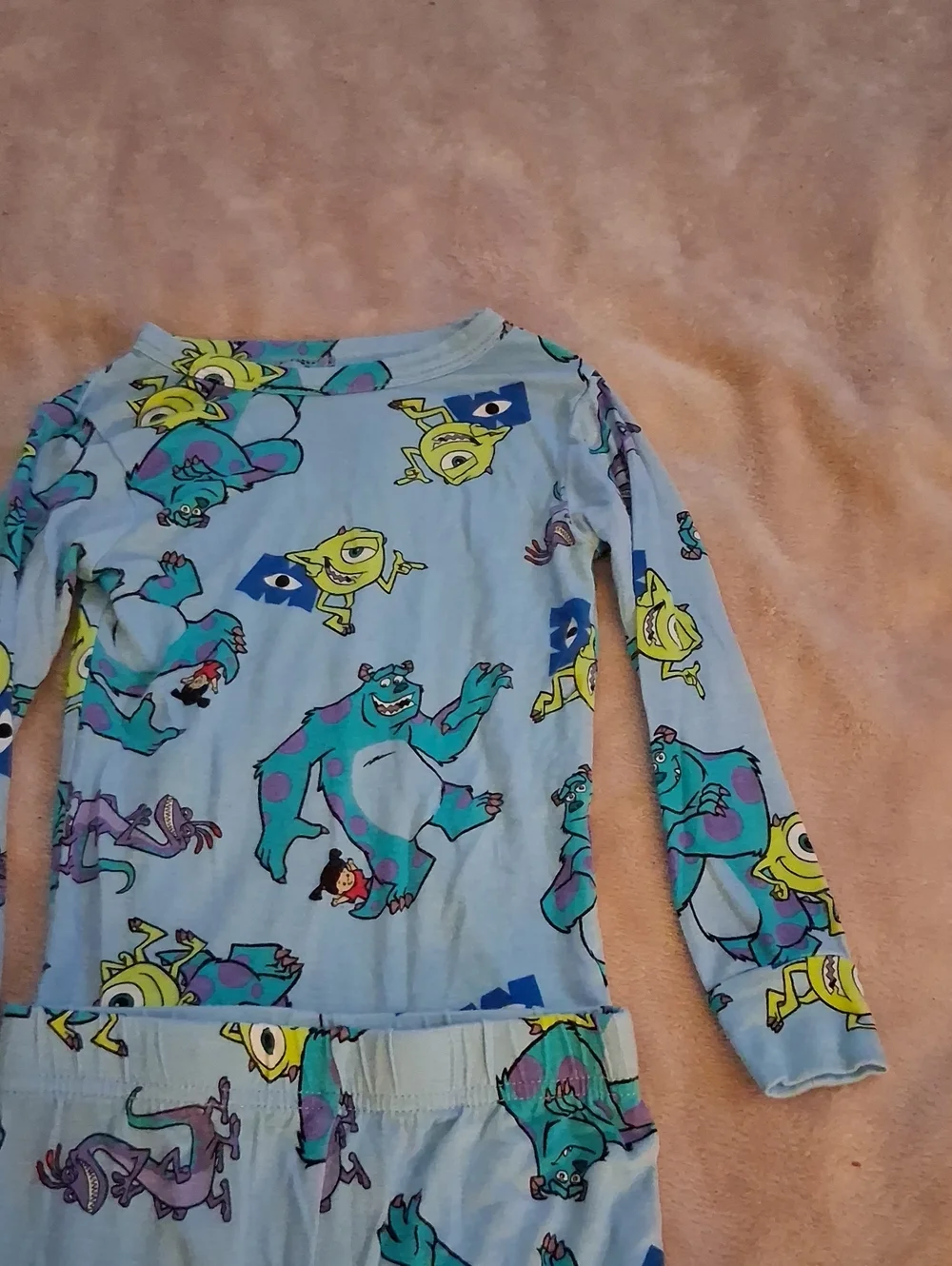 Kids Blue Monsters-Inc Character Two -Piece -Pajamas